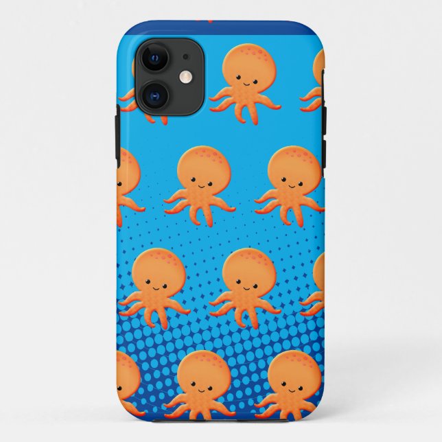 Niedlicher Cartoon Baby Octopus Case-Mate iPhone Hülle (Rückseite)