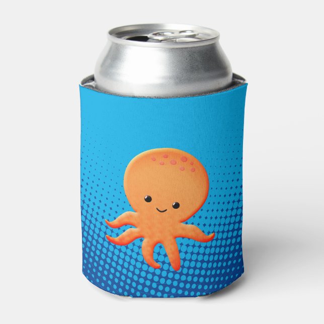 Niedlicher Cartoon Baby Octopus Dosenkühler (Kanne Vorderseite)