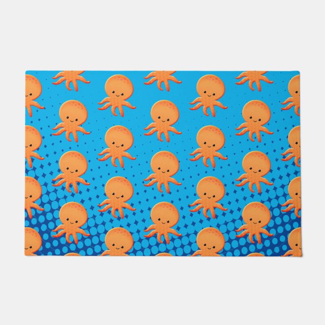 Niedlicher Cartoon Baby Octopus Fußmatte (Vorderseite)