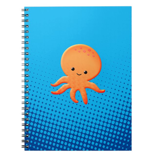 Niedlicher Cartoon Baby Octopus Notizblock (Vorderseite)