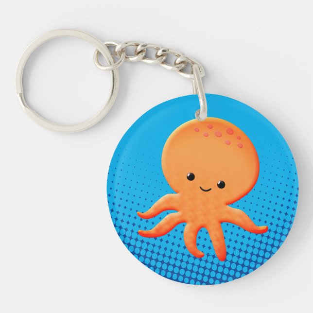 Niedlicher Cartoon Baby Octopus Schlüsselanhänger (Vorderseite)
