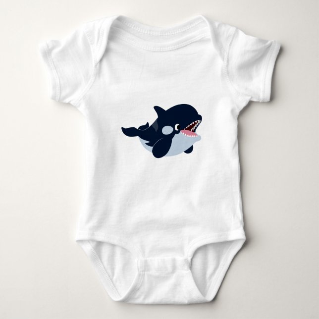 Niedlicher Cartoon Baby Orca Baby Bodysuit Strampler (Vorderseite)