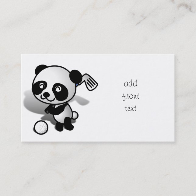 Niedlicher Cartoon Baby Panda Bear Golfing Visitenkarte (Vorderseite)