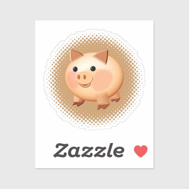 Niedlicher Cartoon Baby Pig Aufkleber (Blatt)