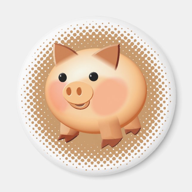 Niedlicher Cartoon Baby Pig Magnet (Vorne)