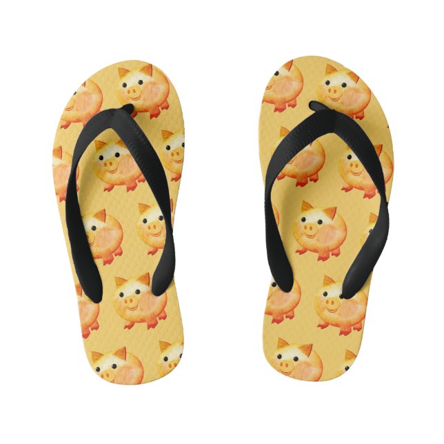 Niedlicher Cartoon Baby Pig Painting Kinderbadesandalen (Fußbett)