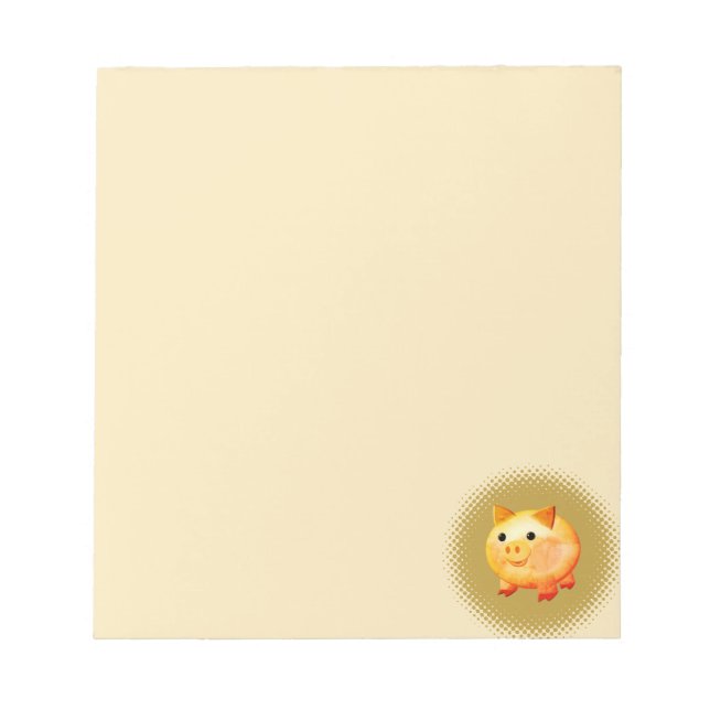 Niedlicher Cartoon Baby Pig Painting Notizblock (Vorderseite)