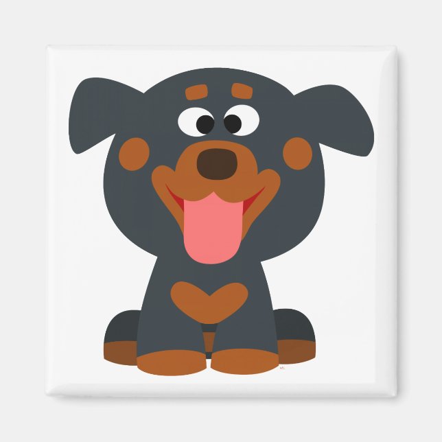 Niedlicher Cartoon Baby Rottweiler Magnet (Vorne)