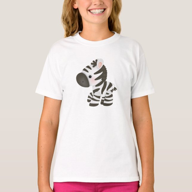 Niedlicher Cartoon Baby Zebra T-Shirt (Vorderseite)
