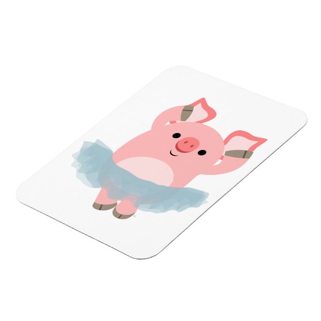 Niedlicher Cartoon Ballerina Pig Flexible Magnet (Linke Seite)