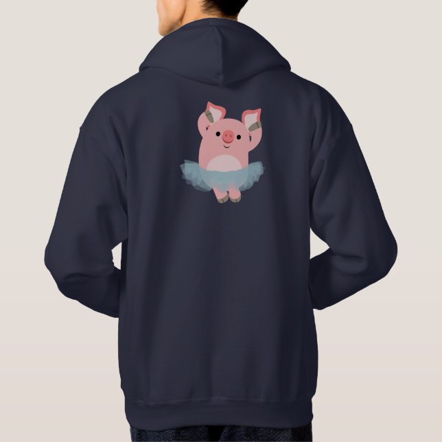 Niedlicher Cartoon Ballerina Pig Hoodie (Rückseite)