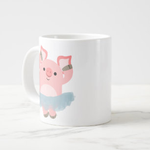 Niedlicher Cartoon Ballerina Pig Jumbo Tasse