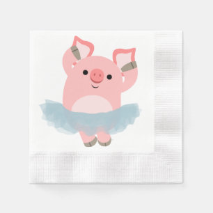Niedlicher Cartoon Ballerina Pig Paper Napkins Serviette