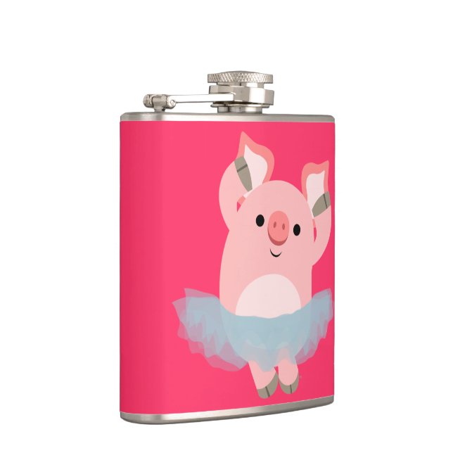 Niedlicher Cartoon Ballerina Schweinefass Flachmann (Rechts)