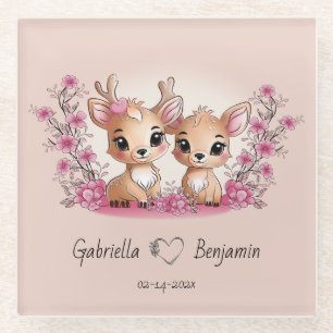 Niedlicher Cartoon Bambi Liebhaber Herzenslust Val Glasuntersetzer