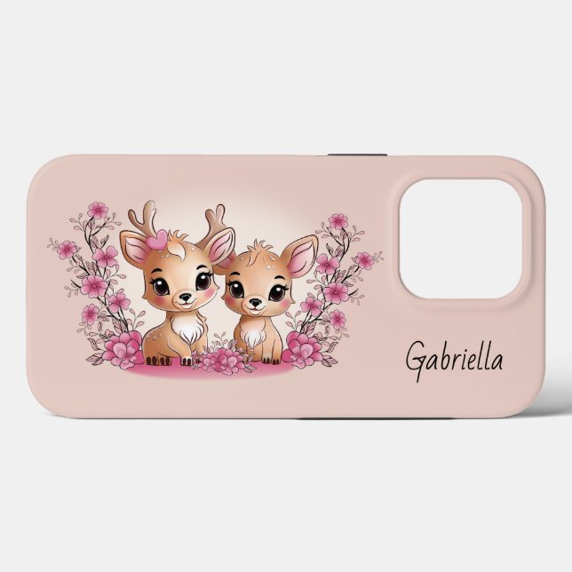 Niedlicher Cartoon Bambi Liebhaber Herzlich Willko Case-Mate iPhone Hülle (Rückseite (Horizontal))