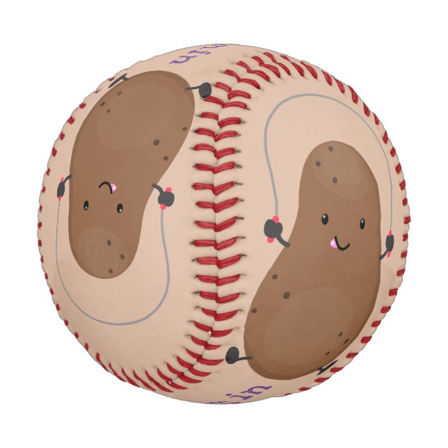 Niedlicher Cartoon Baseball (Schrägansicht)