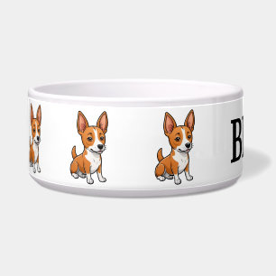 Niedlicher Cartoon Basenji personalisieren Napf
