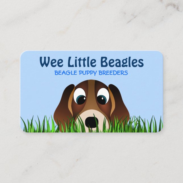 Niedlicher Cartoon Beagle Welpenzüchter Visitenkarte (Vorderseite)