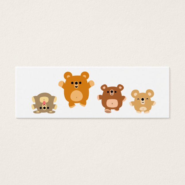 Niedlicher Cartoon Bears 3 Lesezeichen (Visitenkar (Vorderseite)