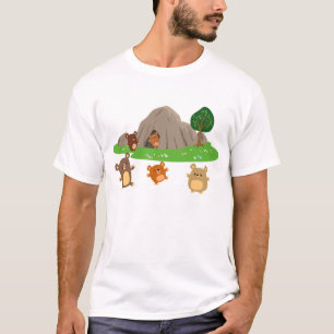 Niedlicher Cartoon Bears in einem Höhlenkinderkind T-Shirt
