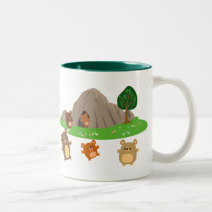 Niedlicher Cartoon Bears in einer Höhle Tasse