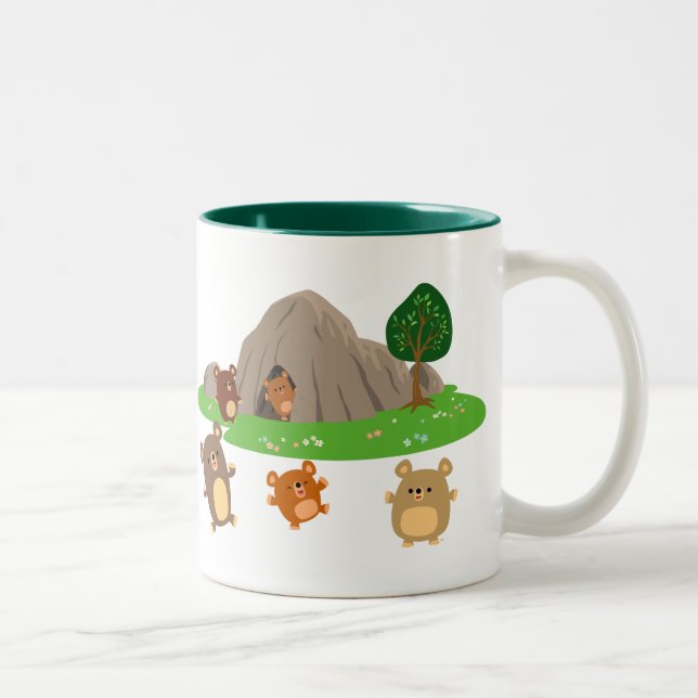 Niedlicher Cartoon Bears in einer Höhle Tasse (Rechts)