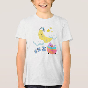 Niedlicher Cartoon Bedtime Illustration Tri-Blend Shirt
