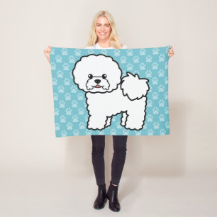 Niedlicher Cartoon Bichon Frise Dog Fleecedecke