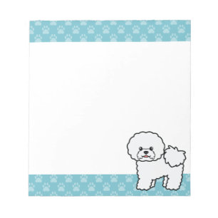 Niedlicher Cartoon Bichon Frise Dog Notizblock