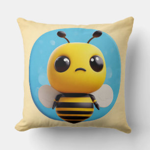 Niedlicher Cartoon Bienenfigur mit großen Augen Kissen