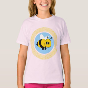 Niedlicher Cartoon Bienenfigur mit großen Augen T-Shirt