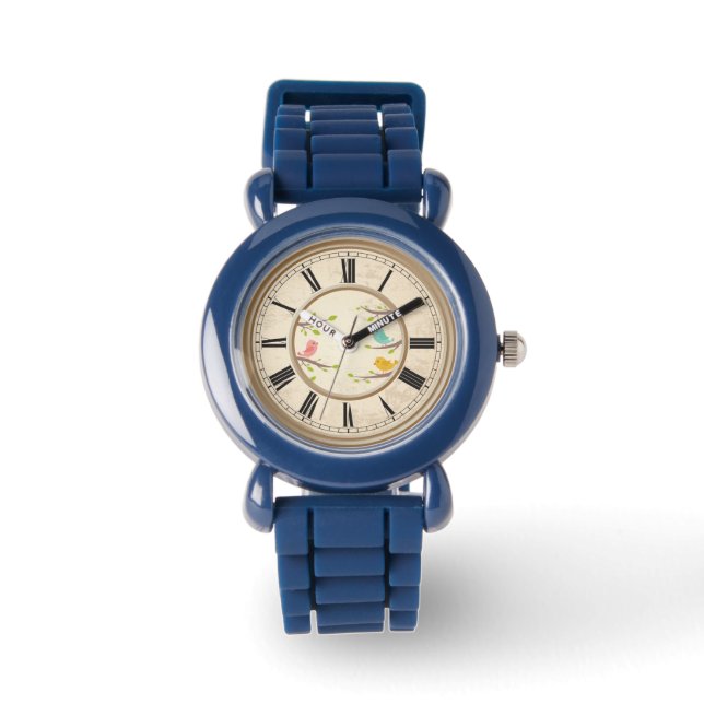 Niedlicher Cartoon Birds Kinder Armbanduhr (Vorderseite)