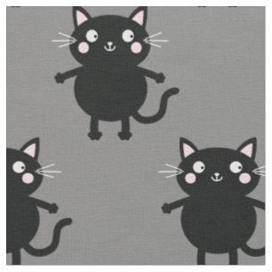 Niedlicher Cartoon Black Cats Baby Kinderzimmer Ki Stoff