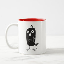 Niedlicher Cartoon Blackbird 2-Töne Kaffee Tasse