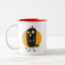 Niedlicher Cartoon Blackbird Classic 2-Tönige Tass