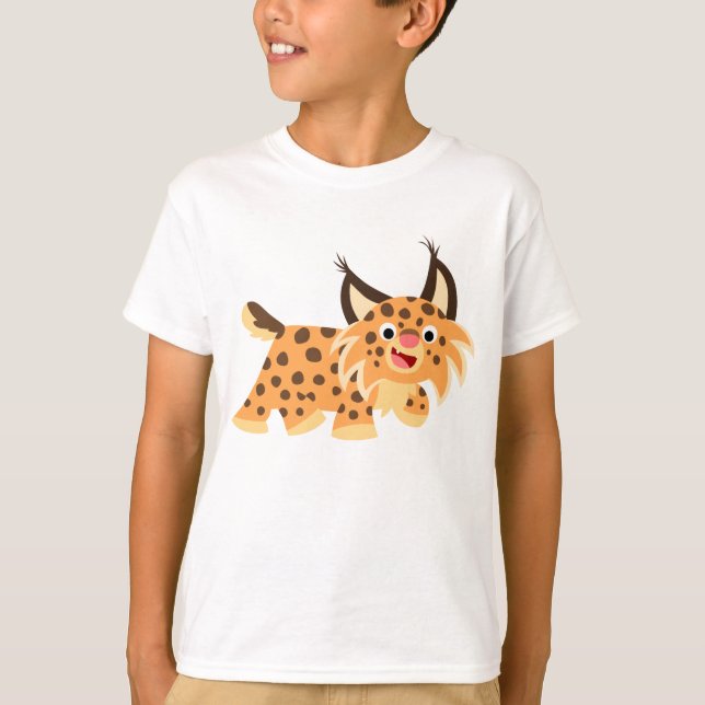 Niedlicher Cartoon Bobcat Children T - Shirt (Vorderseite)