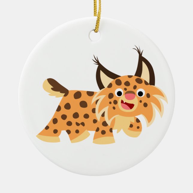 Niedlicher Cartoon Bobcat Ornament (Vorne)