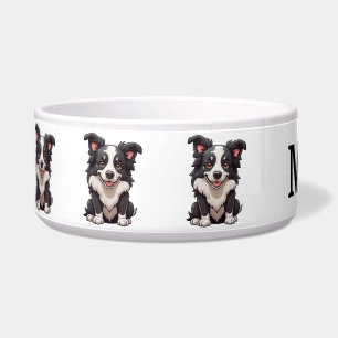 Niedlicher Cartoon Border Collie Personalisieren Napf