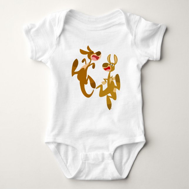 Niedlicher Cartoon Bouncy Kangaroos Baby Apparel Baby Strampler (Vorderseite)