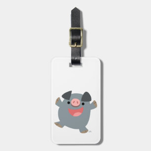 Niedlicher Cartoon Bouncy Pig - Gepäckstück Gepäckanhänger