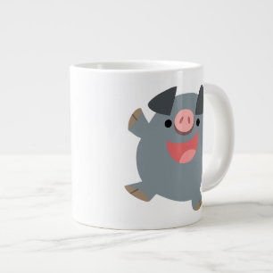 Niedlicher Cartoon Bouncy Pig Jumbo Tasse