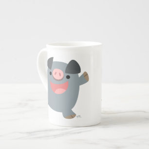 Niedlicher Cartoon Bouncy Pig Knochen China Tasse