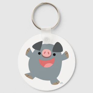Niedlicher Cartoon Bouncy Pig Schlüsselanhänger