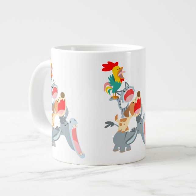 Niedlicher Cartoon Bremen Städtische Musiker Jumbo Jumbo-Tasse (Vorderseite Links)