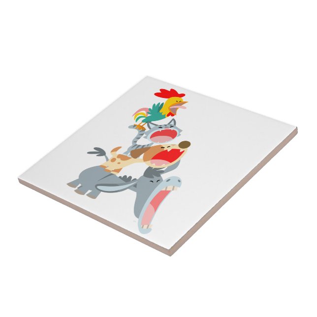 Niedlicher Cartoon Bremen Städtische Musiker spiel Fliese (Seite)