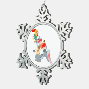 Niedlicher Cartoon Bremen Städtische Musiker Zwitt Schneeflocken Zinn-Ornament