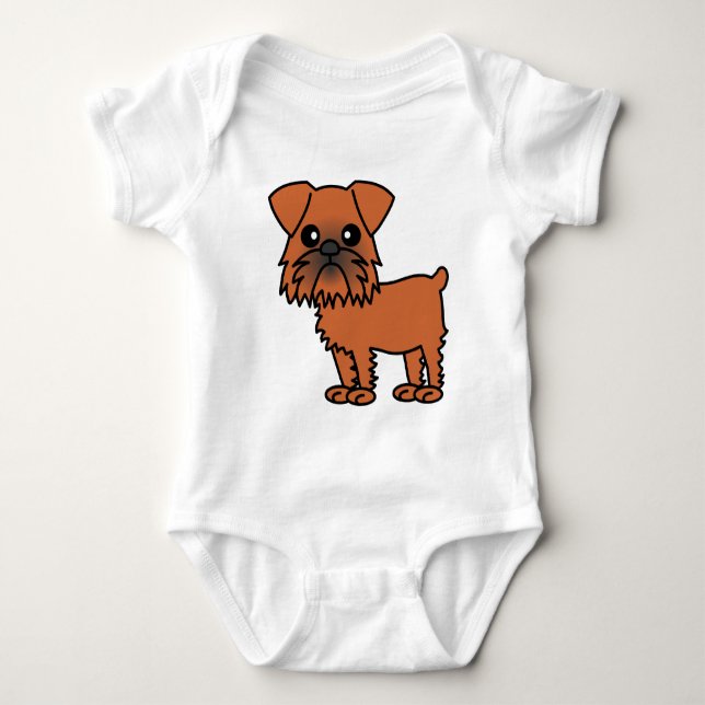 Niedlicher Cartoon Brüssel Griffon Baby Strampler (Vorderseite)