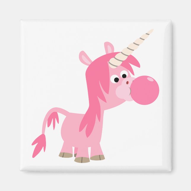 Niedlicher Cartoon-Bubble-Gum-Unicorn-Magnet Magnet (Vorne)