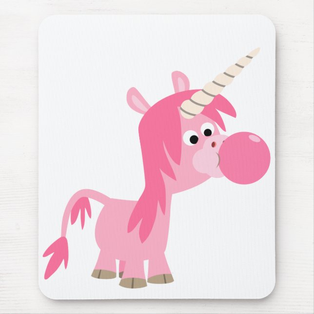 Niedlicher Cartoon Bubble Gum Unicorn Mousepad (Vorne)